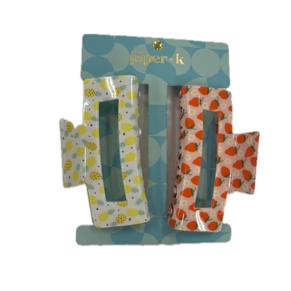 💛▪️Piper K▪️ Beautiful fruit acrylic Hair Clips set of 2